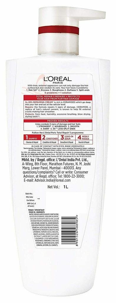 L Oreal Paris Total Repair 5 Shampoo  1000 Ml