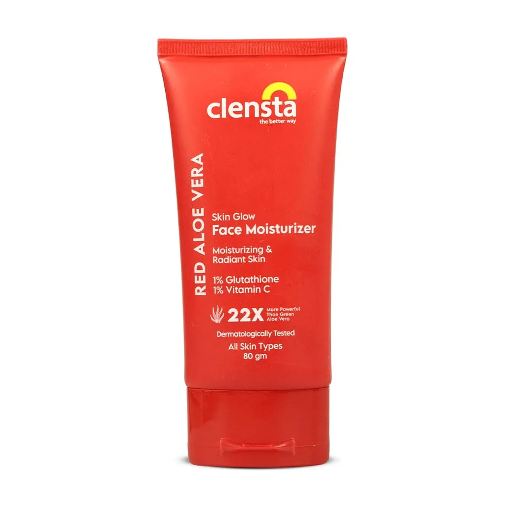 RED ALOE VERA clensta the better way 1% GLUTATHION Skin Glow Face Moisturize 