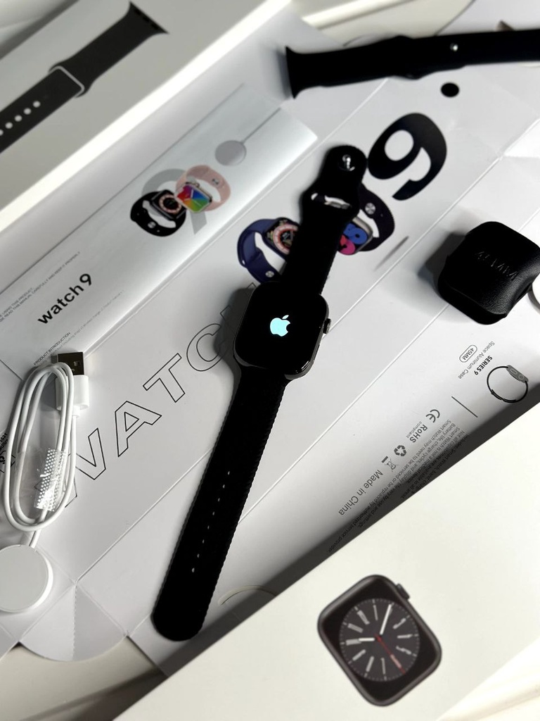 APPLE WATCH SERIES 9😍 With Apple Logo On Off THE BEST QUALITY AMONG ALL CLONE WITH INFINITY EDGE TO EDGE FULL SCREEN HD DISPLAY😍
