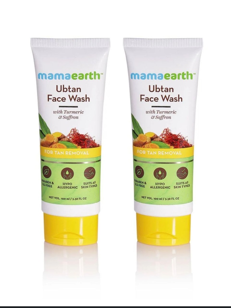 Mamaearth Ubtan Face Wash with Turmeric &Saffron FOR TAN REMOVAL 100ml