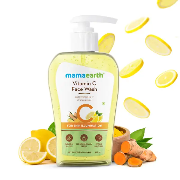 mama earth Face Wash with Vitamin C and Turmeric for Skin Illumination - 250ml