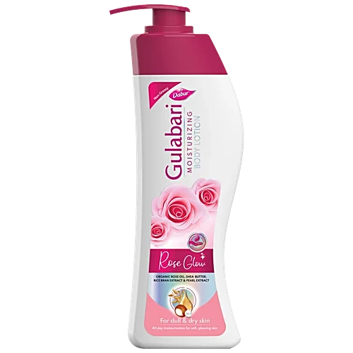 Dabur Gulabari Moisturising Body Lotion Rose Glow, Non-Greasy, For Dull & Dry Skin, 400 ml