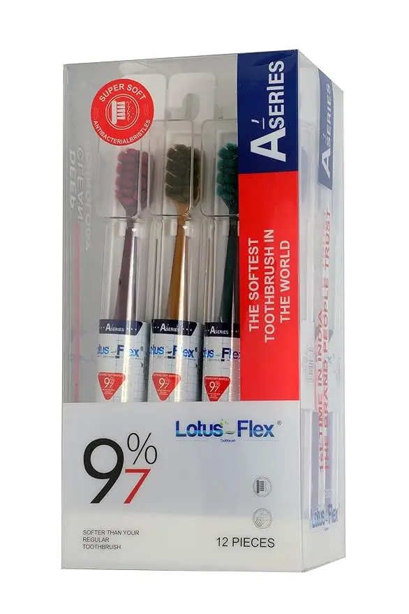 LOTUS FLEX Toothbrush- A' Series | Super Soft Toothbrush | Antibacterial Bristles 