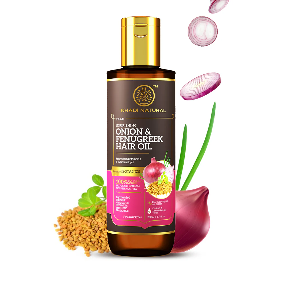 Khadi onion hair oil with hibiscus essential oil