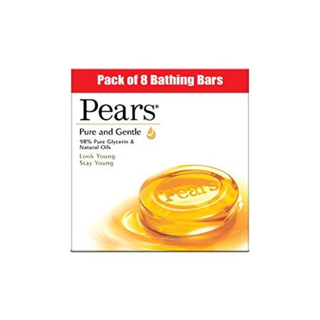 Pears Pure & Gentle Bathing Bar, 125 g (Pack of 8)