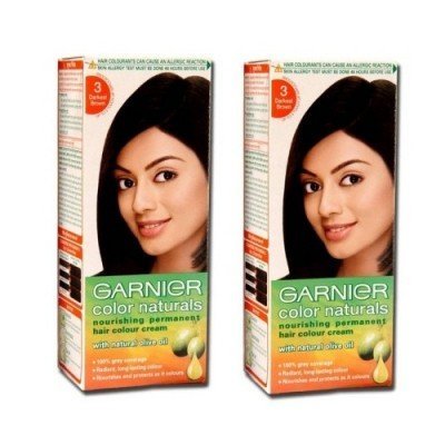 Garnier Color Naturals Cr?me Hair Color  Shade 3 Darkest Brown  70ml + 60g