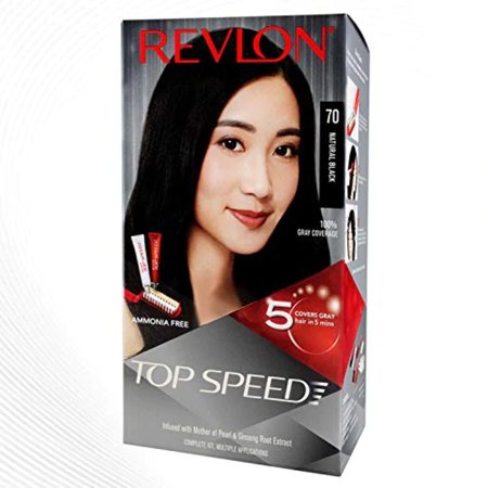 Revlon Top Speed Hair Color Women  Natural Black 70 | Ammonia Free| with Ginseng Root Extract