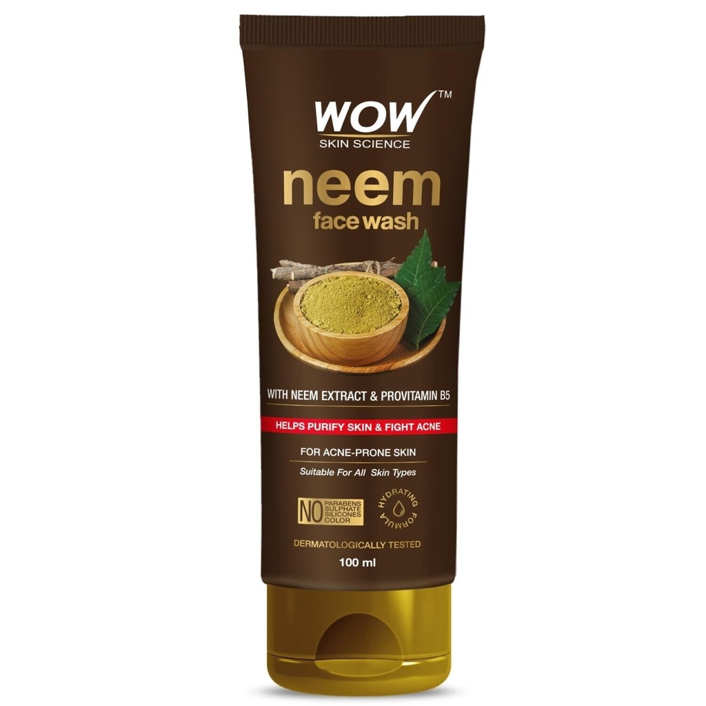 Neem Face Wash with Neem Extract & Provitamin B5 for Acne Prone Skin, 100 Ml.