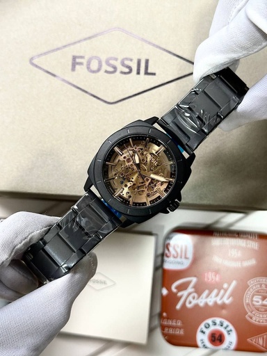 [1582] Fossil For Men 7AA Premium Collection Model Modern Machine Automatic ZBlack Skeleton  Automatic Dial Size 44mm