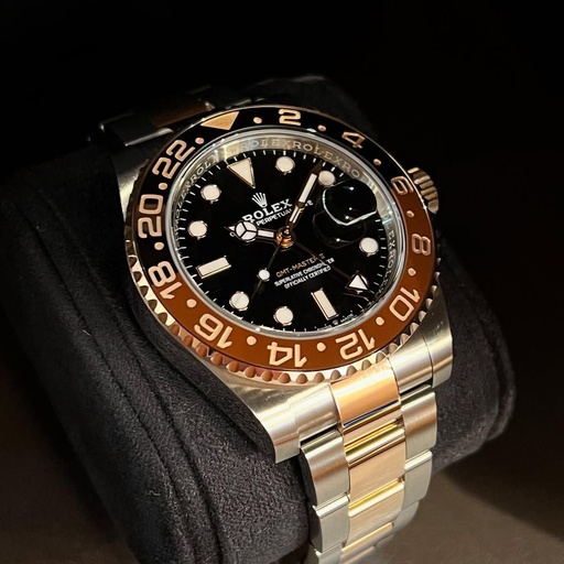 [1585] Rolex For Men 7AA Premium Collection Model Rolex GMT II Ever Rose Root Beer  Dial Size 40mm 
