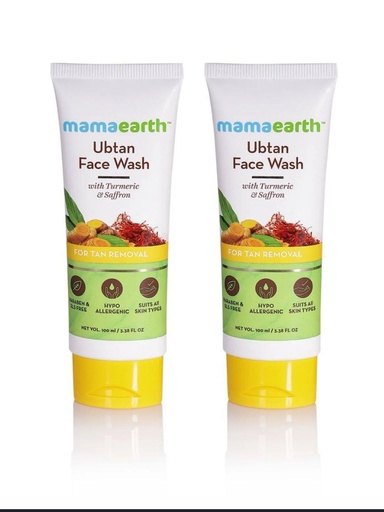 [351] Mamaearth Ubtan Face Wash with Turmeric &Saffron FOR TAN REMOVAL 100ml