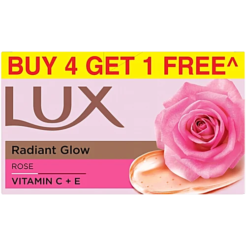 [332] Lux Radiant Glow Rose Bathing Soap, 150 g (Buy 4 Get 1 Free)