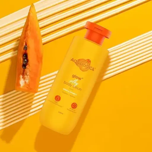 [43] Aqualogica Glow+ Silky Body Lotion for 24-Hour Moisturization with Papaya & Vitamin C- 200 ml | Hydrates & Nourishes | Non-Sticky | For Normal to Dry Skin