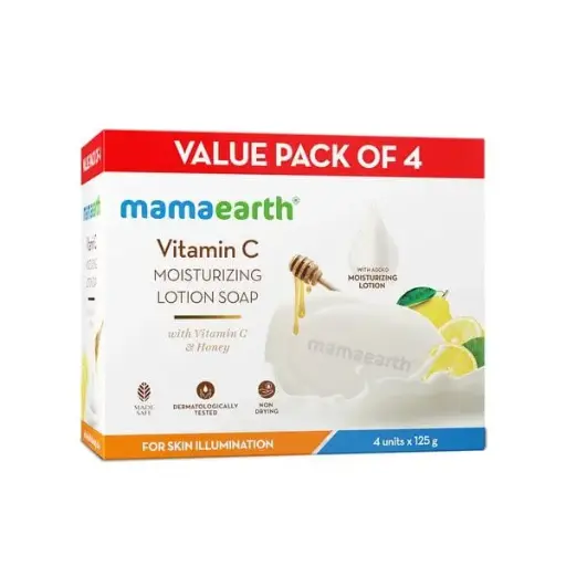 [628] VALUE PACK OF 4 mamaearth Vitamin C MOISTURIZING LOTION SOAP x 125 g