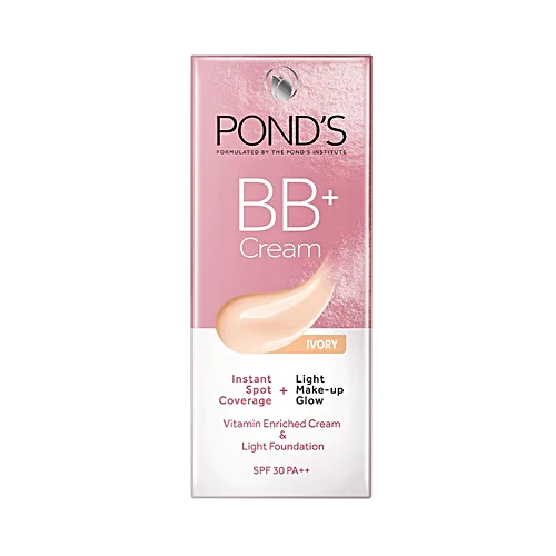 [473] Ponds BB+ Cream - Rich In Vitamin, Instant Spot Coverage, Make-Up Glow, 30 g Light