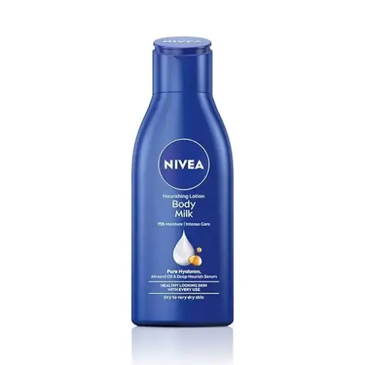 [398] NIVEA Nourishing Body Milk 120ml Body Lotion with Deep Moisture Serum | 48 H Moisturization | With 2X Almond Oil | Smooth and Healthy Looking Skin |For Very Dry Skin