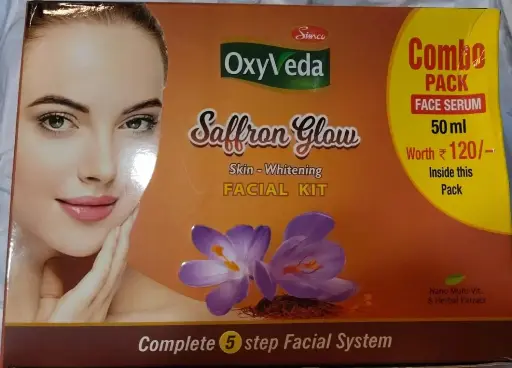 [429] Oxyveda Saffron Glow Skin - Whitening FACIAL KIT 