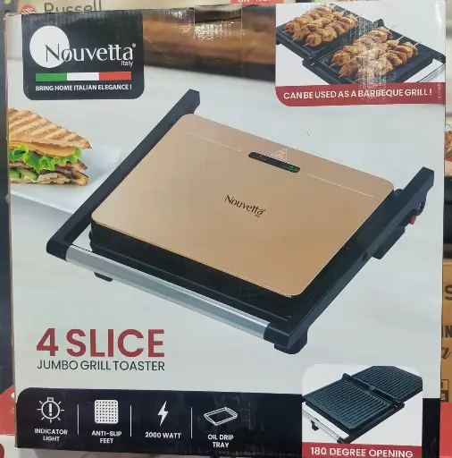 [631] Nouvetta:Nouvetta jumbo grill toaster with (4slicer) (2000) watt with oil drip