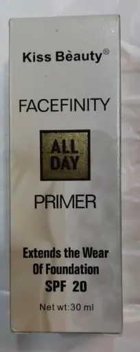 [296] Kiss Beauty® FACEFINITY 24K GOLDEN EDITION PRIMER ALL DAY PRIMER Extends the Wear Of Foundation SPF 20 Net wt:30 ml. Kiss