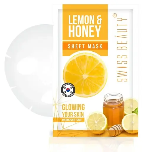 [547] SWISS BEAUTY Sheet Mask, Lemon-Honey.