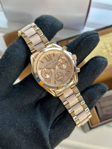 [377] Michael Kors Luxury Pink & Gold Stylish Girls Watch 